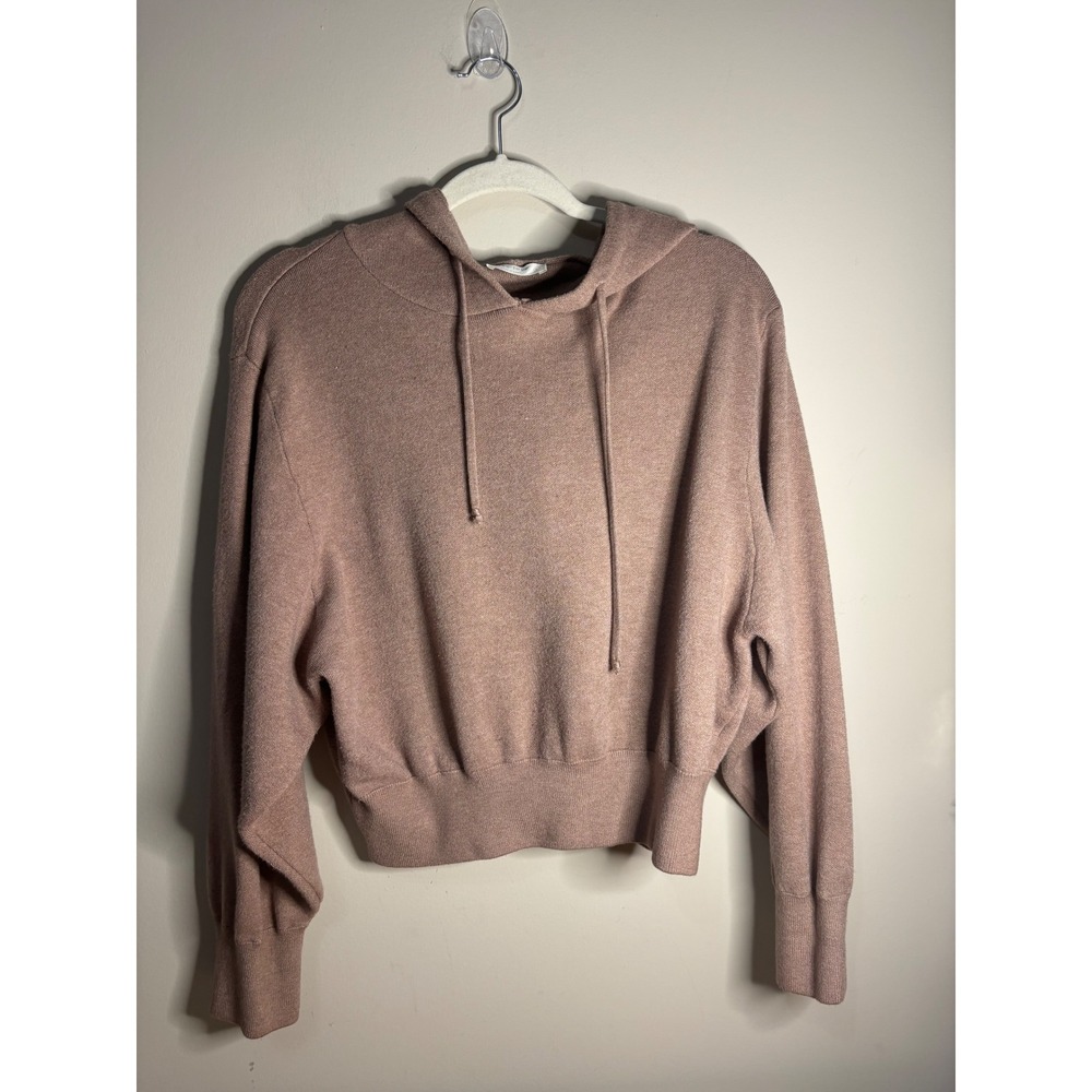 Miss Love Womens Hoodie Pullover Drawstring Crop Top Sweater - Size L